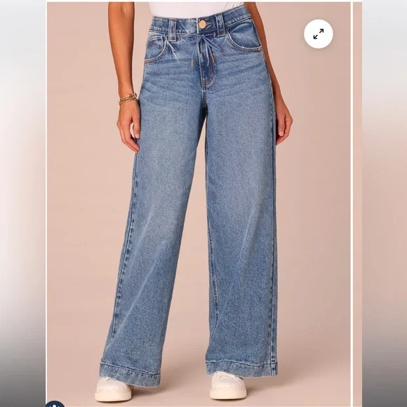 Democracy Drawstring Wide-Leg Jeans - Picture 2 of 3